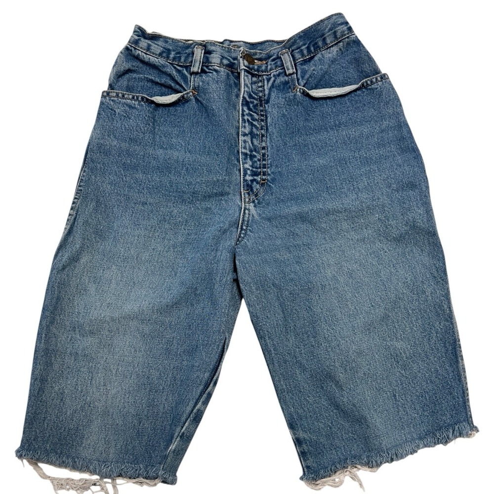 Vintage Calvin Klein Women's Sz 11 Denim‎ Shorts Blue Cut Off Frayed Hem Casual